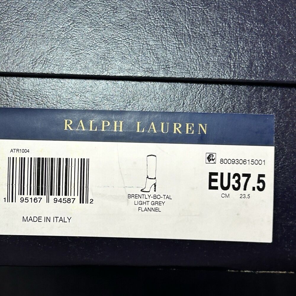 Ralph Lauren Purple label Brently Knee High Gray Heeled Boots EU37.5 US 7 NIB - Picture 12 of 14